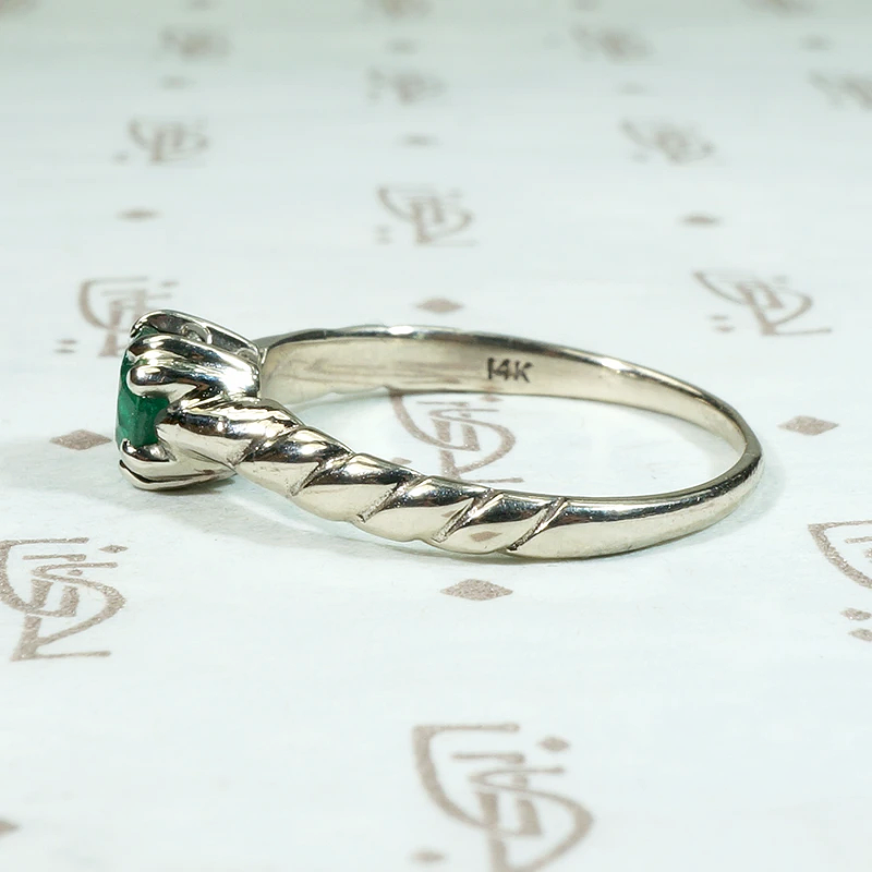 Lush Green Emerald Solitaire Ring by 720