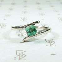 Fresh Green Emerald Cut Emerald Crossover Ring by 720