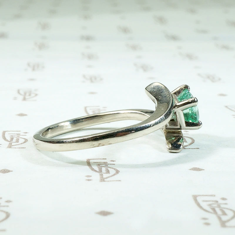 Fresh Green Emerald Cut Emerald Crossover Ring by 720