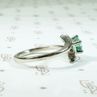Fresh Green Emerald Cut Emerald Crossover Ring by 720