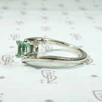 Fresh Green Emerald Cut Emerald Crossover Ring by 720