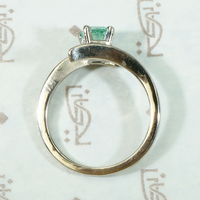 Fresh Green Emerald Cut Emerald Crossover Ring by 720