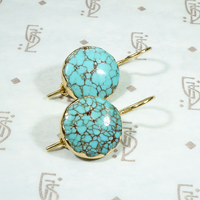 Robin Egg Blue Turquoise in Recycled Gold Earrings