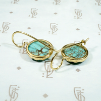 Robin Egg Blue Turquoise in Recycled Gold Earrings