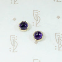 February Birthstone Amethyst Studs in Gold