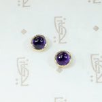 February Birthstone Amethyst Studs in Gold