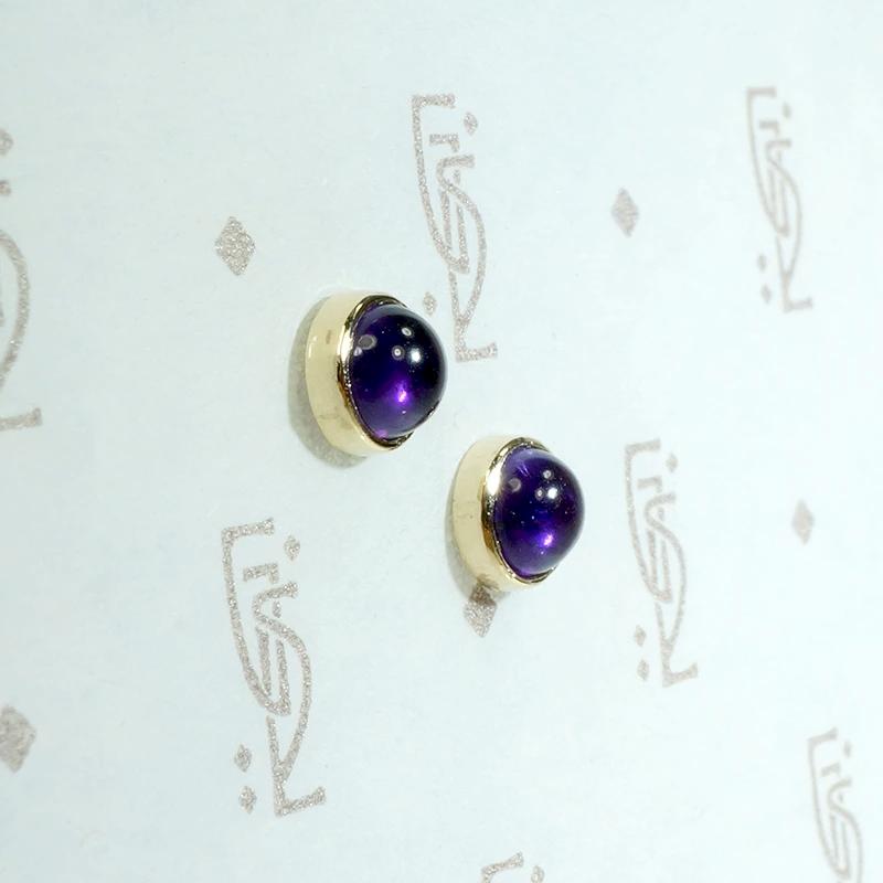 February Birthstone Amethyst Studs in Gold