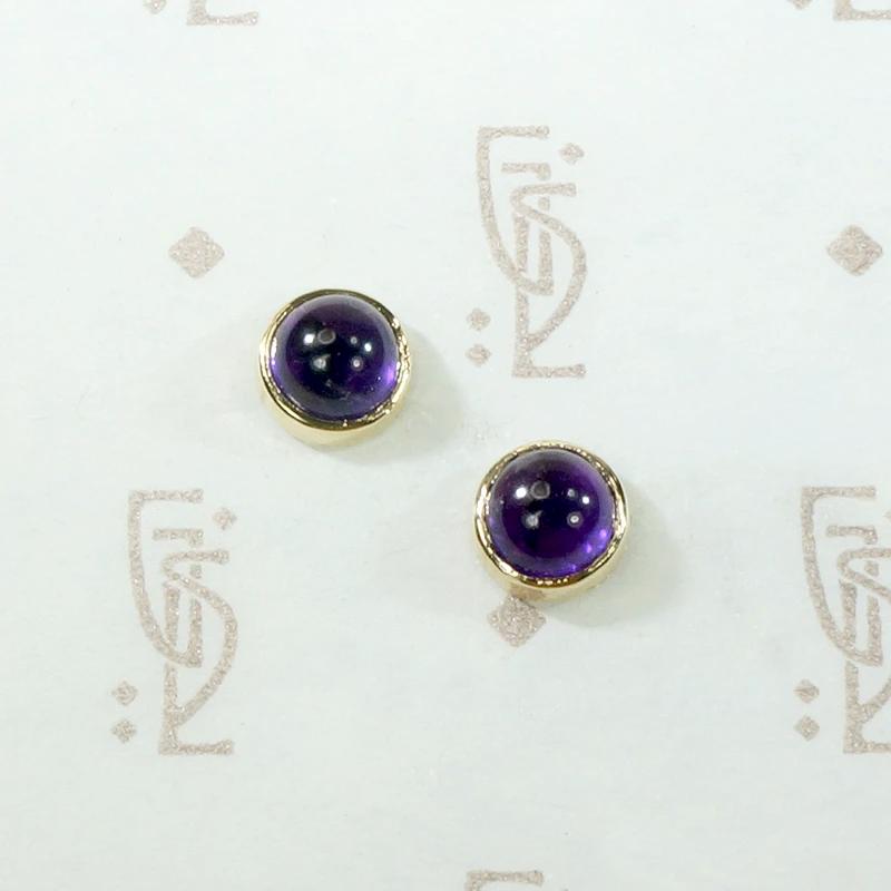 February Birthstone Amethyst Studs in Gold