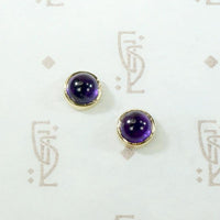 February Birthstone Amethyst Studs in Gold