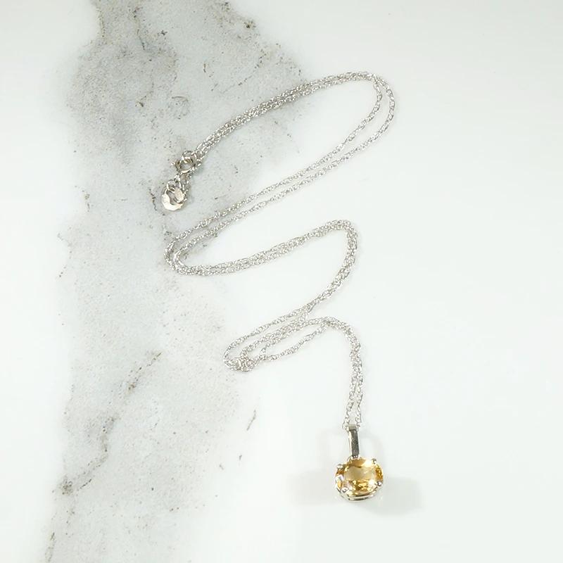 Fire & Ice Antique Topaz in White Gold Pendant