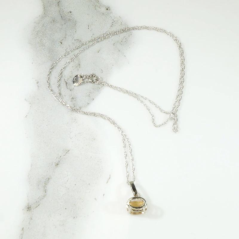 Fire & Ice Antique Topaz in White Gold Pendant