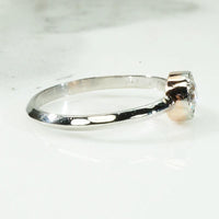 Platinum & Rose Gold Bezel Diamond Solitaire by 720