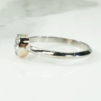 Platinum & Rose Gold Bezel Diamond Solitaire by 720