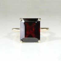 Dramatic Garnet in Regal Gold Solitaire by 720