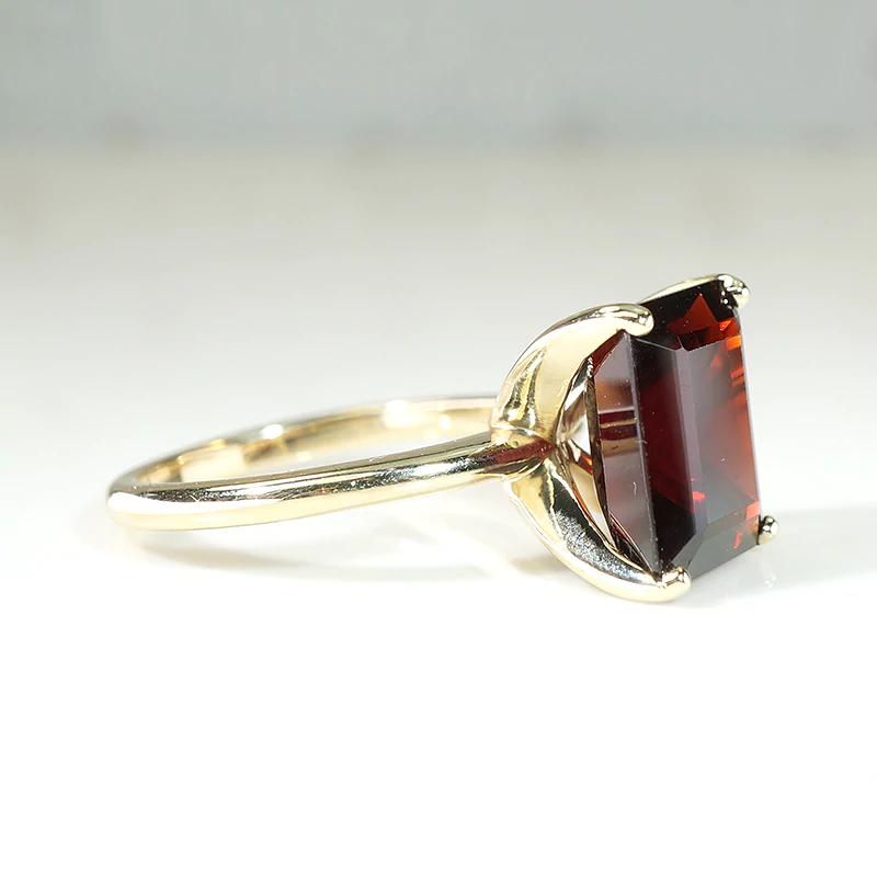 Dramatic Garnet in Regal Gold Solitaire by 720