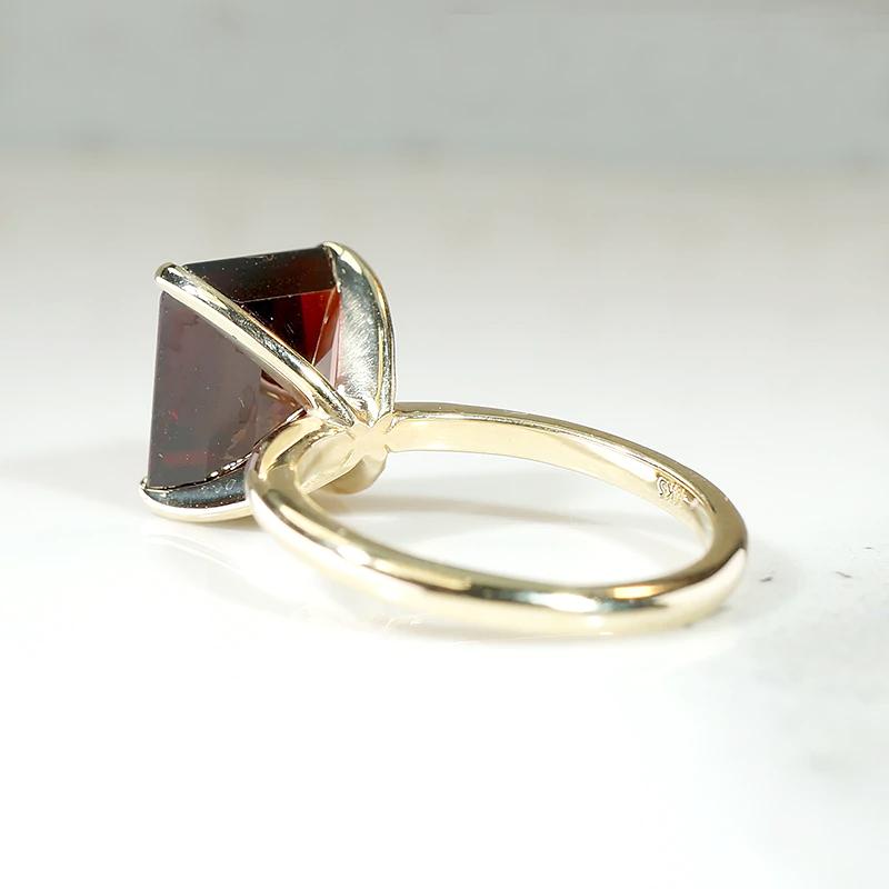 Dramatic Garnet in Regal Gold Solitaire by 720