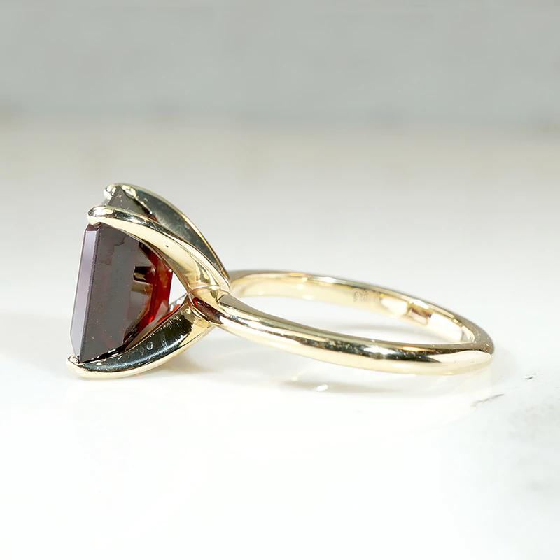 Dramatic Garnet in Regal Gold Solitaire by 720