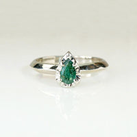 Vibrant Pear Cut Emerald Solitaire by 720