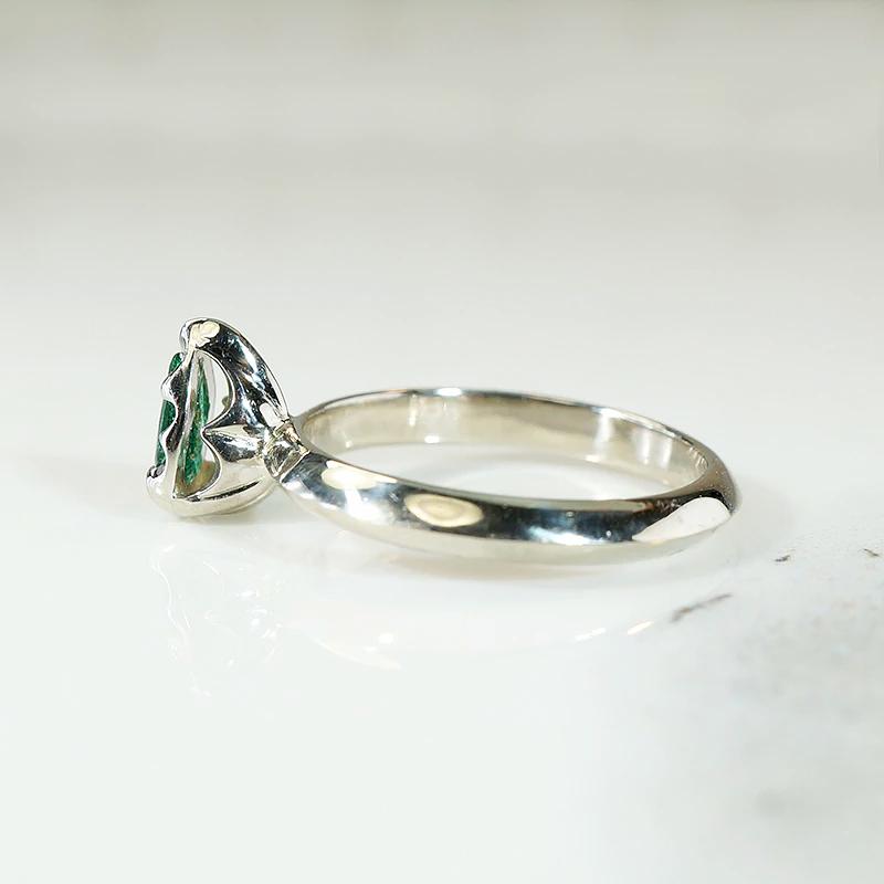 Vibrant Pear Cut Emerald Solitaire by 720
