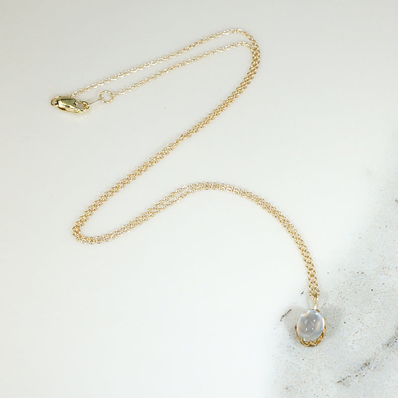 Glowing Antique Moonstone in Gold Pendant