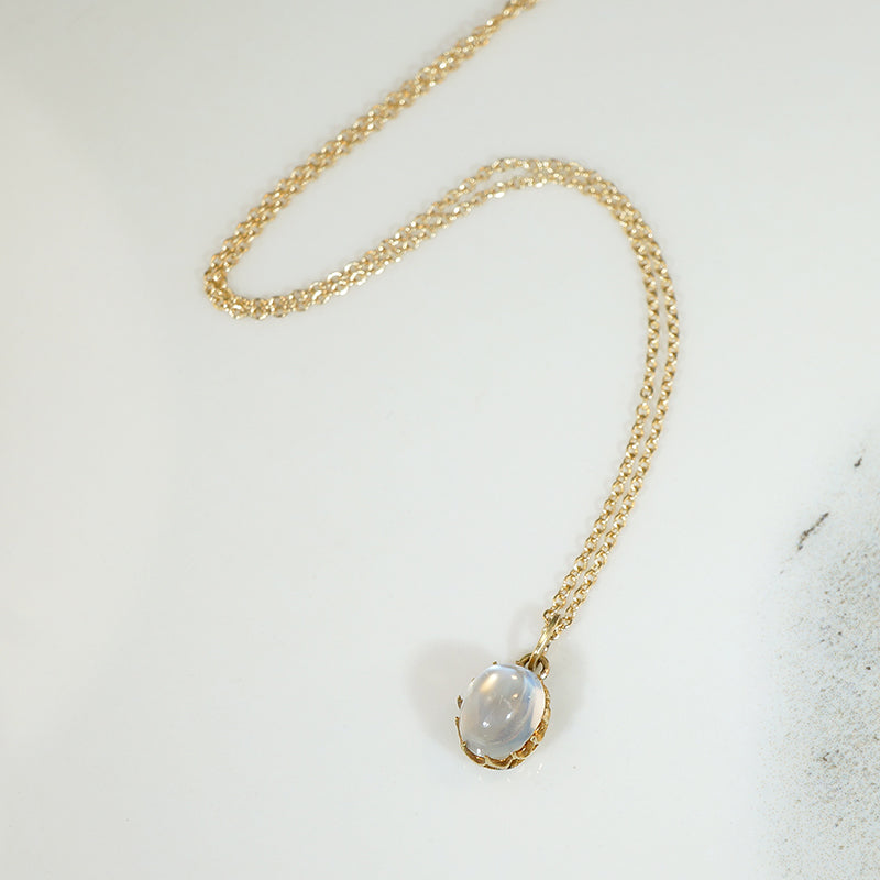 Glowing Antique Moonstone in Gold Pendant