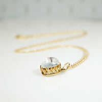 Glowing Antique Moonstone in Gold Pendant