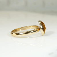 Whimsical Man in the Moon Tigers Eye Ring by 720