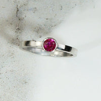 Hot Pink Ruby in Icy Cold Platinum Solitaire by 720