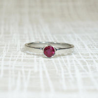 Hot Pink Ruby in Icy Cold Platinum Solitaire by 720