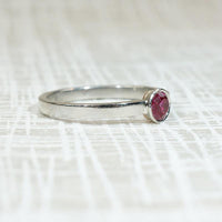 Hot Pink Ruby in Icy Cold Platinum Solitaire by 720