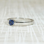 True Blue Sapphire in Platinum Solitaire Ring by 720
