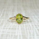 Lively Antique Peridot & Bezel Gold Ring by 720