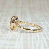Lively Antique Peridot & Bezel Gold Ring by 720