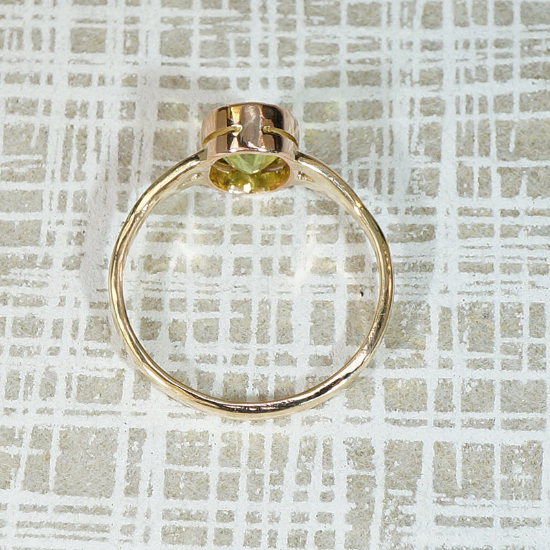 Lively Antique Peridot & Bezel Gold Ring by 720