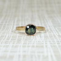 Stunning Chrome Tourmaline in Engraved Gold Ring by 720