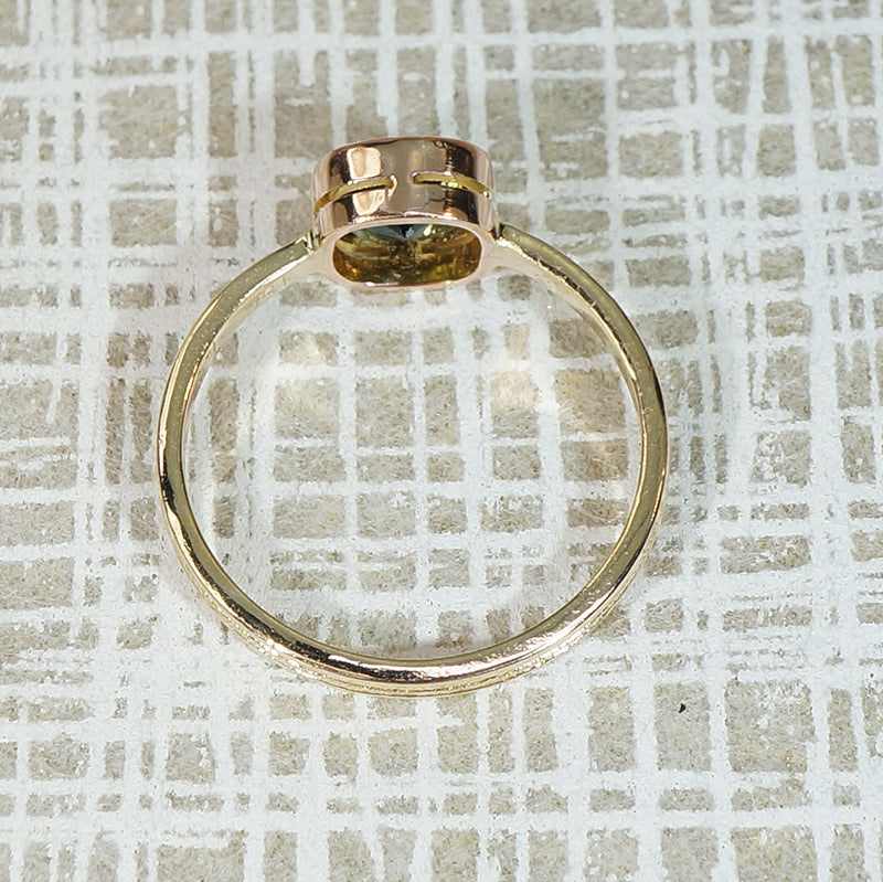 Stunning Chrome Tourmaline in Engraved Gold Ring by 720