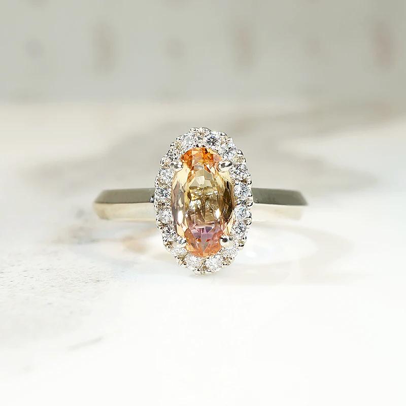 Precious Topaz in Diamond Halo Ring by 720