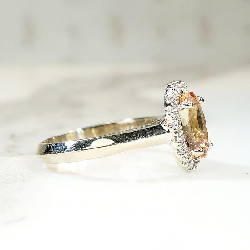 Precious Topaz in Diamond Halo Ring by 720