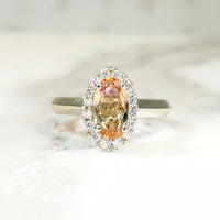Precious Topaz in Diamond Halo Ring by 720