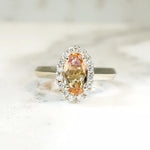 Precious Topaz in Diamond Halo Ring by 720