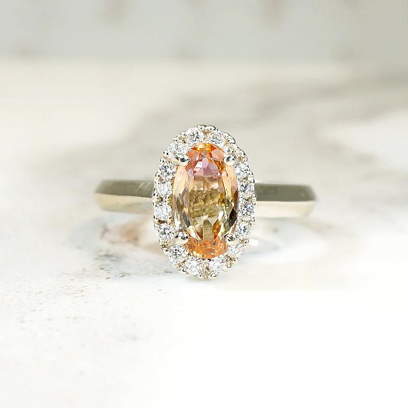 Precious Topaz in Diamond Halo Ring by 720