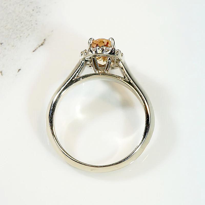 Precious Topaz in Diamond Halo Ring by 720