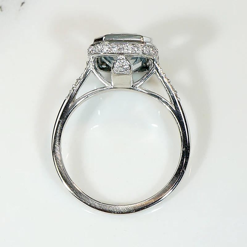 Limpid Aquamarine & Diamond Platinum Ring by 720