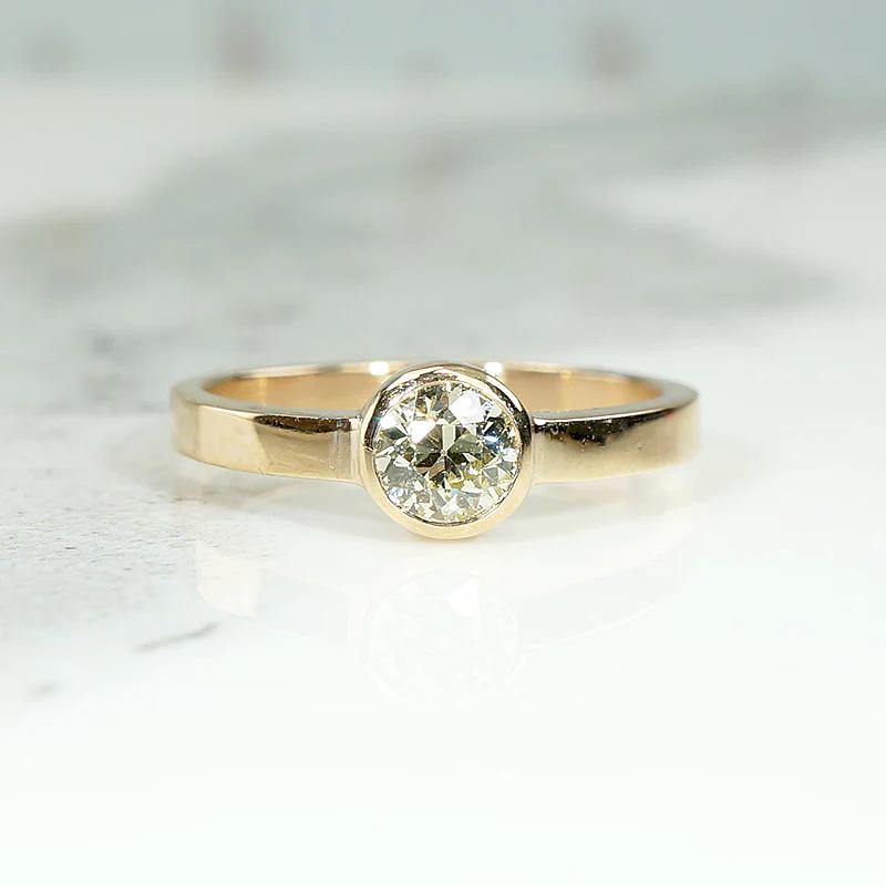 Stunning Fancy Yellow Old European Diamond Solitaire by 720