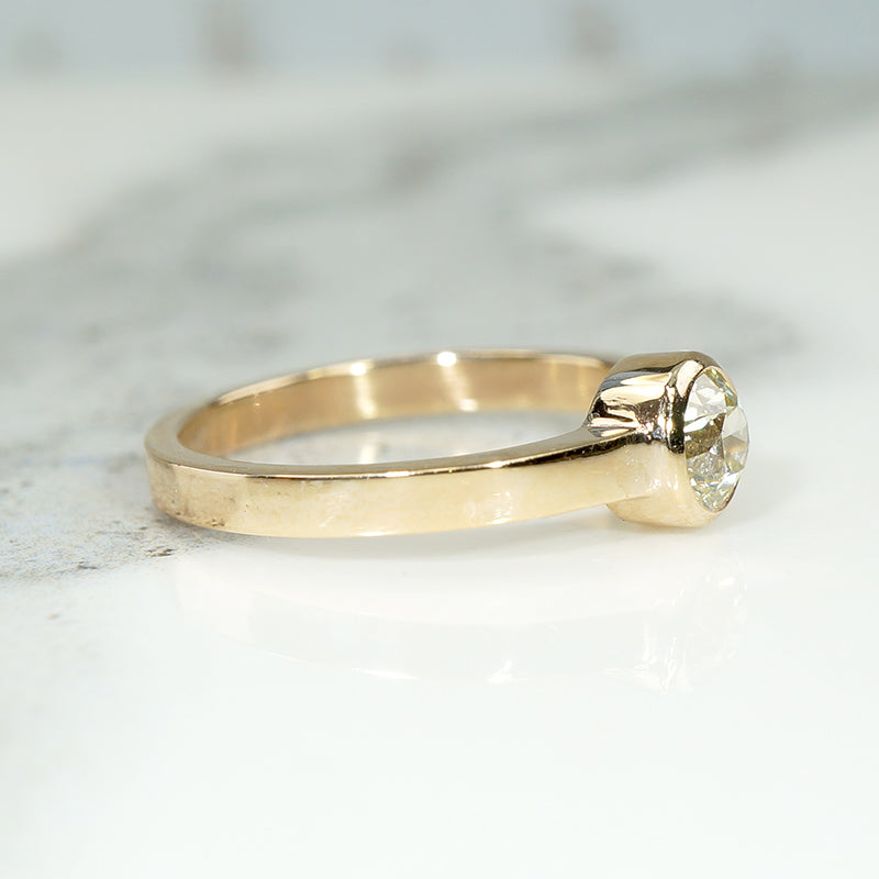 Stunning Fancy Yellow Old European Diamond Solitaire by 720