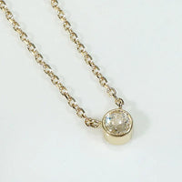 Petite Old Mine Diamond in Gold Bezel Pendant by 720
