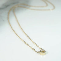 Petite Old Mine Diamond in Gold Bezel Pendant by 720