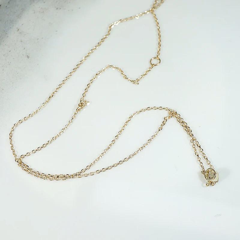 Petite Old Mine Diamond in Gold Bezel Pendant by 720