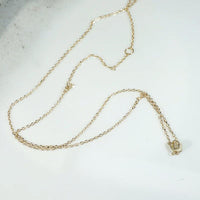 Petite Old Mine Diamond in Gold Bezel Pendant by 720