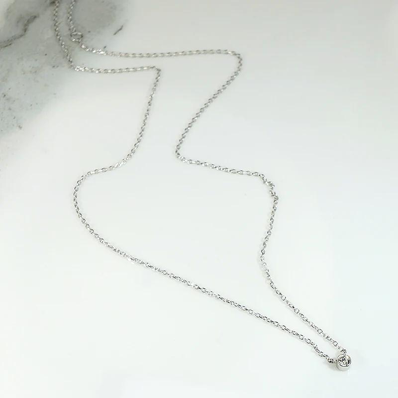 Old Mine Diamond Solitaire in White Gold Bezel Pendant by 720